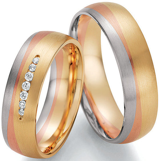 Nowotny Collection Ruesch Eheringe Sunrise Tricolor 66/44130/060-66/44140/060