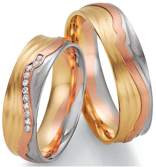 Nowotny Collection Ruesch Eheringe Sunrise Tricolor 66/44170/060-66/44180/060