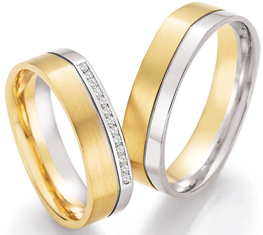 Nowotny Collection Ruesch Eheringe Honeymoon Solid Bicolor 66/45010/055-66/45020/055