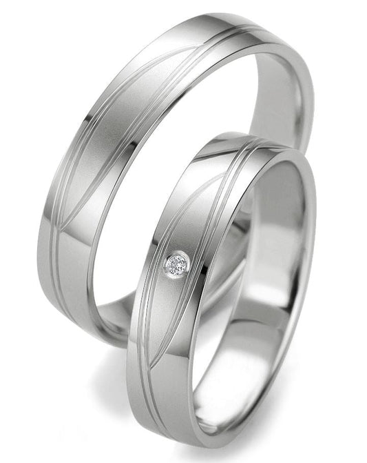 Breuning Slim-Line Trauringe/Eheringe Weißgold 48/07073-48/07074