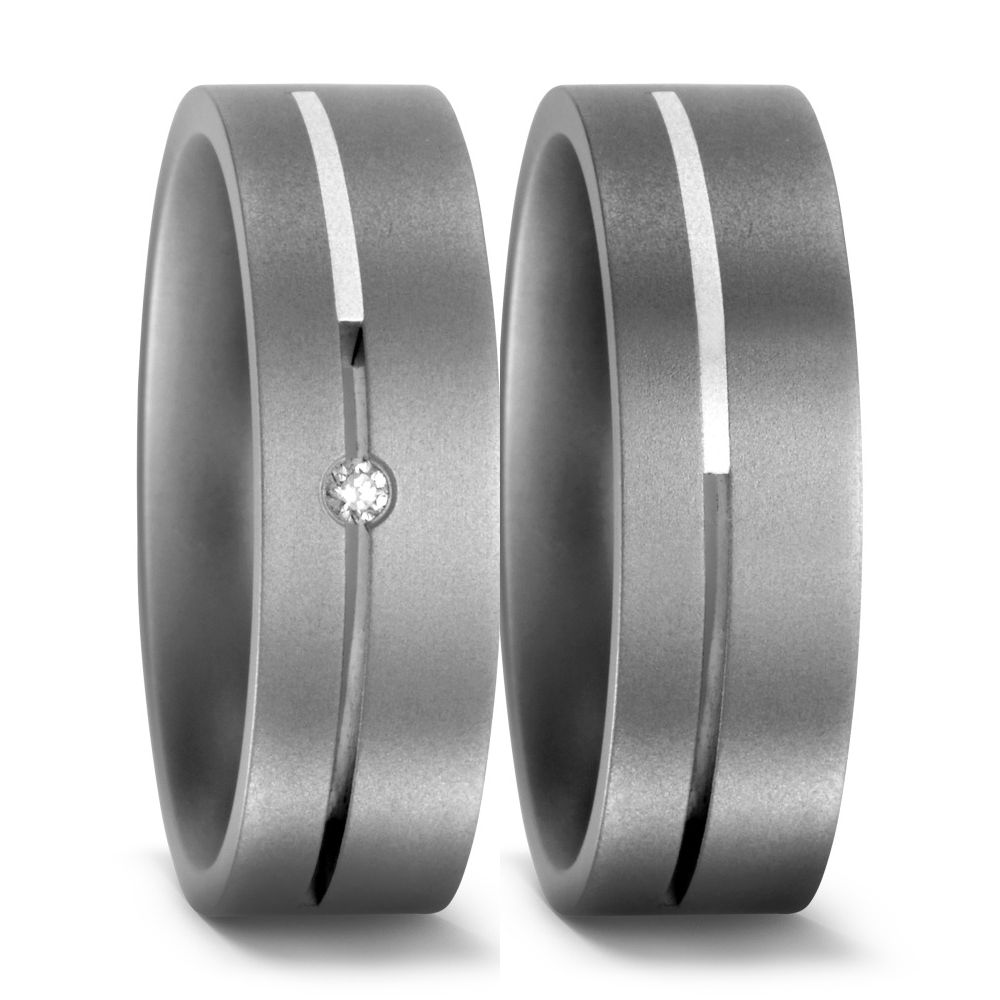 Produktbild: TitanFactory Titan-Silber Trauringe/Eheringe 50892/002/002/9202-50892/002/000/9202