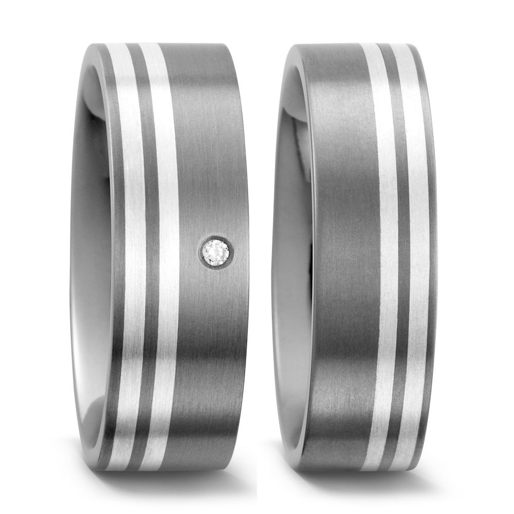 Produktbild: TitanFactory Titan-Silber Trauringe/Eheringe 50958/001/001/9202-50958/001/000/9202
