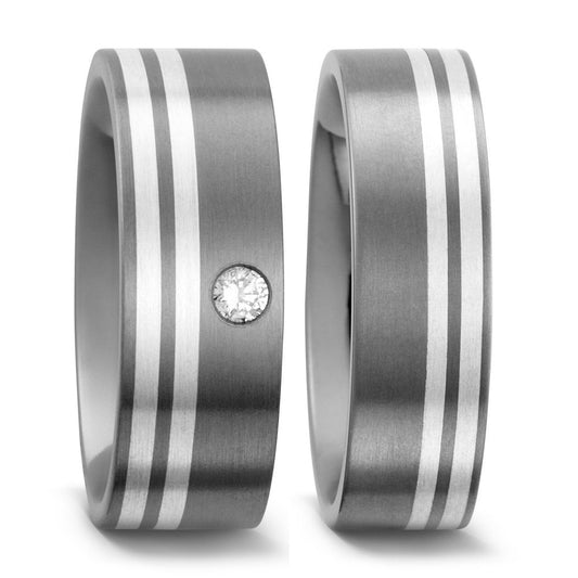 Produktbild: TitanFactory Titan-Silber Trauringe/Eheringe 50958/001/005/9202-50958/001/000/9202