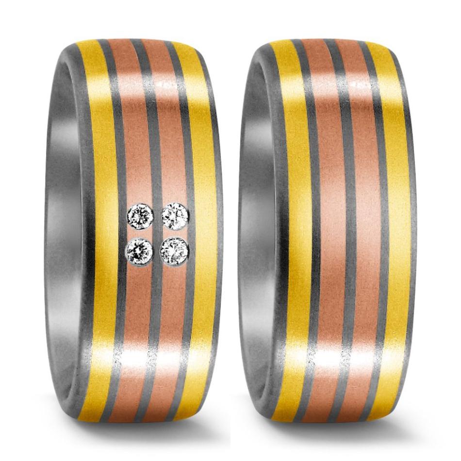 Produktbild: TitanFactory Titan-Rotgold Eheringe 51002/001/004/7231-50965/001/000/7231