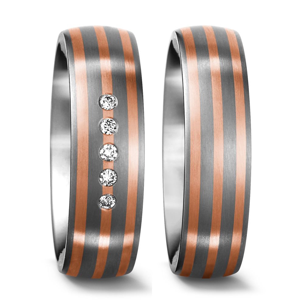 Produktbild: TitanFactory Titan-Rotgold Trauringe/Eheringe 51003/001/005/7203-50966/001/000/7203