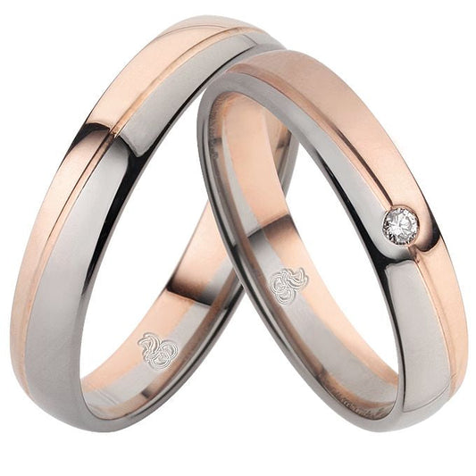 Rauschmayer Eheringe Palladium/Roségold 1151045-1051045
