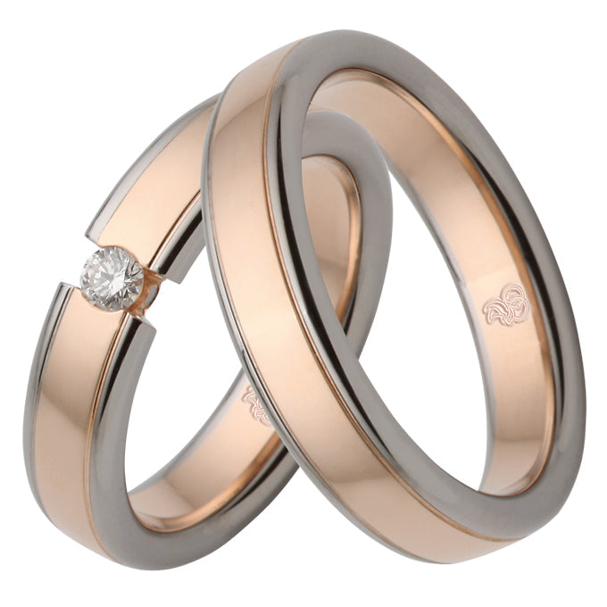 Rauschmayer Eheringe Elements - Palladium-Gold Bicolor 11-51112/10-51112