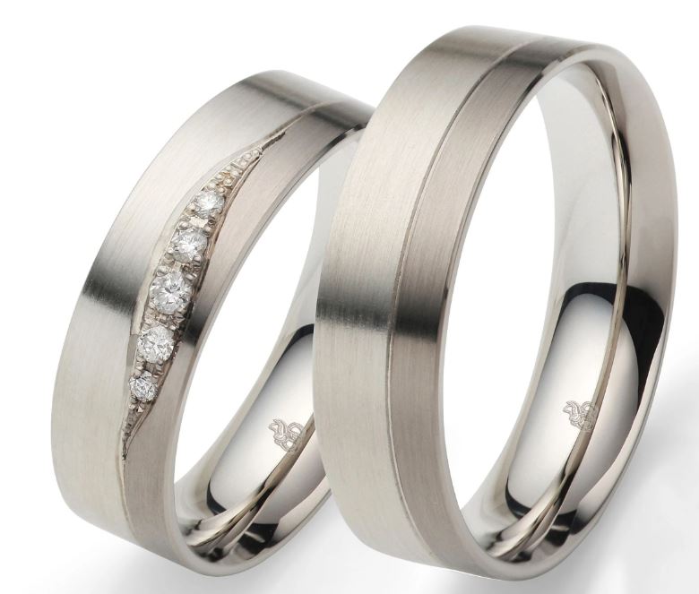Rauschmayer Eheringe/Trauringe Silber-Palladium 11-51180/10-51180