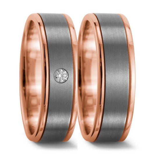 Produktbild: TitanFactory Titan-Rotgold Trauringe/Eheringe 51215/001/005/7203-51215/001/000/7203