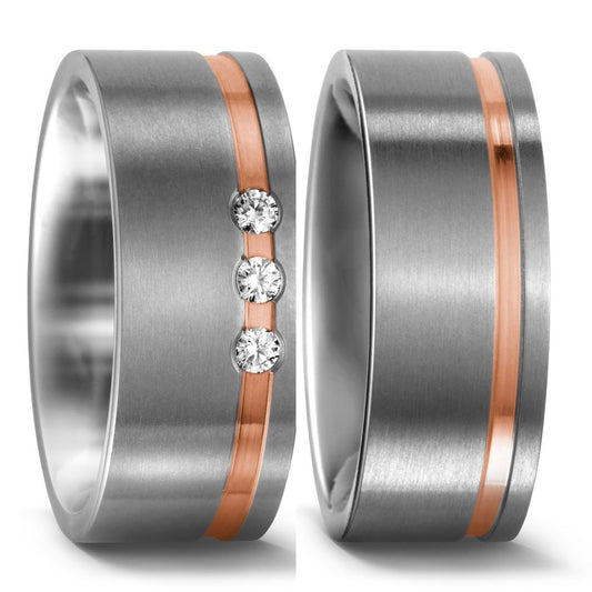 Produktbild: TitanFactory Titan-Rotgold Trauringe/Eheringe 51362/001/009/7203-51301/001/000/7203