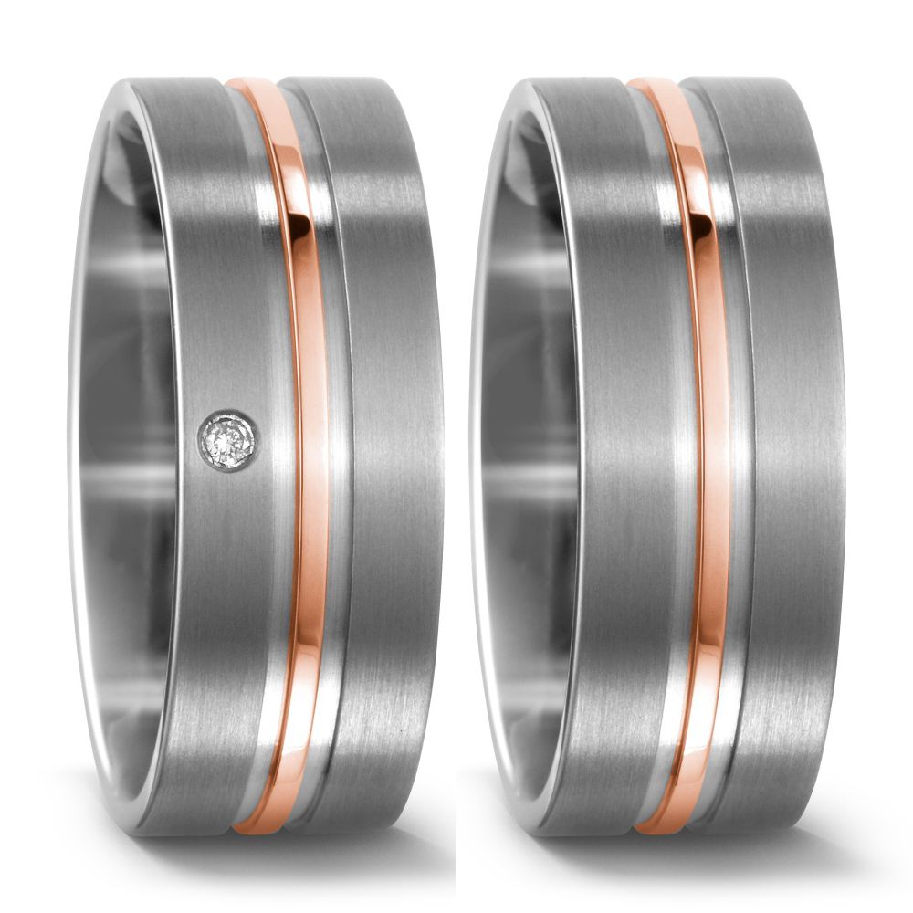 Produktbild: TitanFactory Titan-Rotgold Trauringe/Eheringe 51438/001/002/7203-51438/001/000/7203