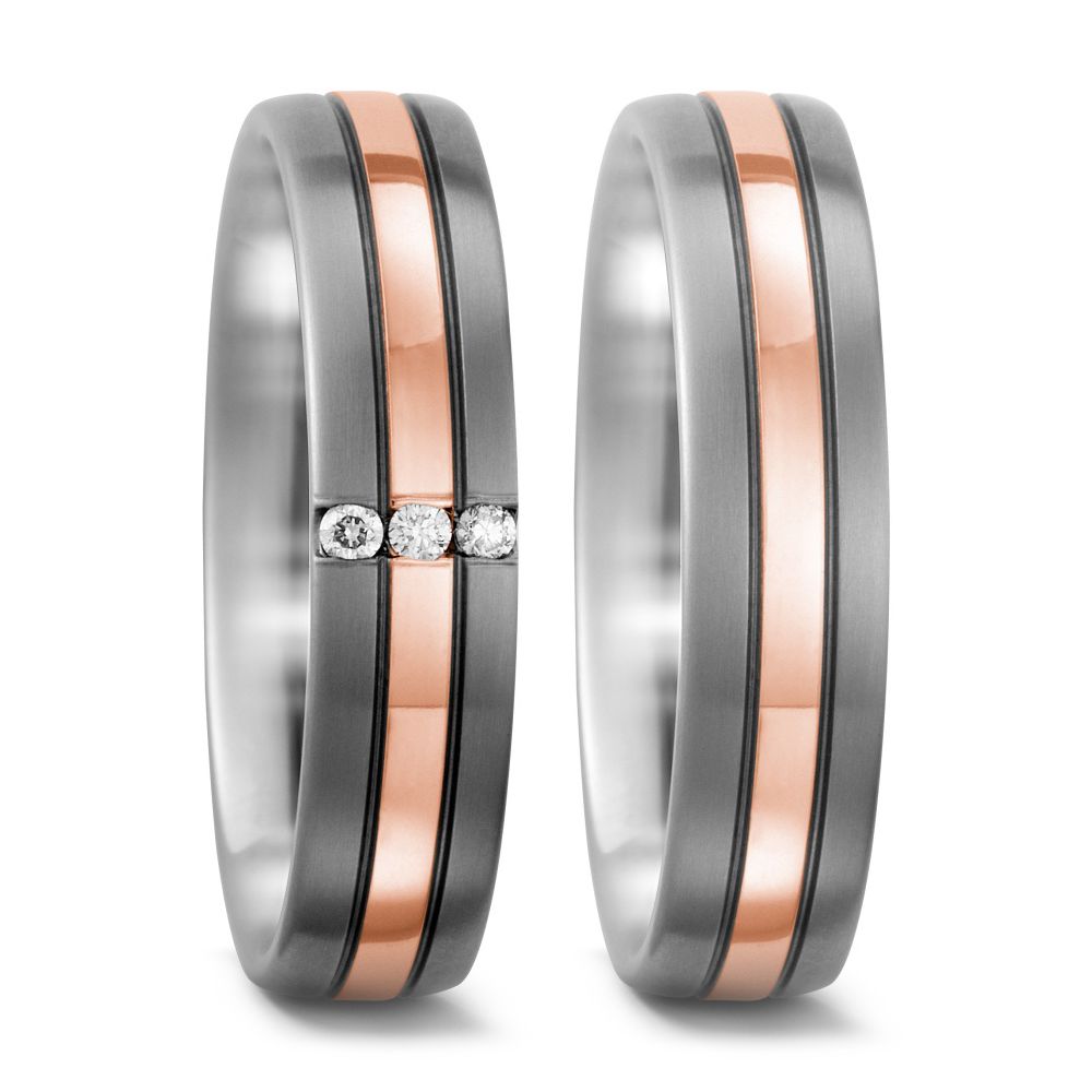 Produktbild: TitanFactory Titan-Rotgold Trauringe/Eheringe 51597/001/006/7203-51598/001/000/7203