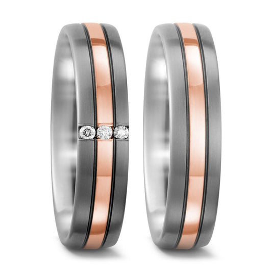 Produktbild: TitanFactory Titan-Rotgold Trauringe/Eheringe 51597/001/006/7203-51598/001/000/7203