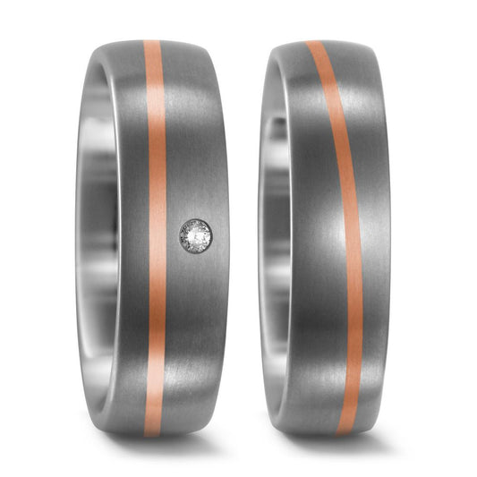 Produktbild: TitanFactory Titan-Rotgold Trauringe/Eheringe 51736/001/002/7203-51736/001/000/7203