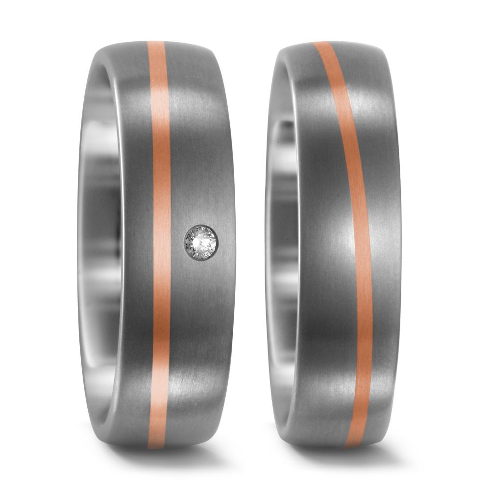 Produktbild: TitanFactory Titan-Rotgold Trauringe/Eheringe 51736/001/002/7203-51736/001/000/7203