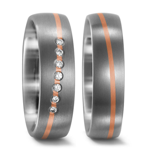 Produktbild: TitanFactory Titan-Rotgold Trauringe/Eheringe 51877/001/007/7203-51736/001/000/7203