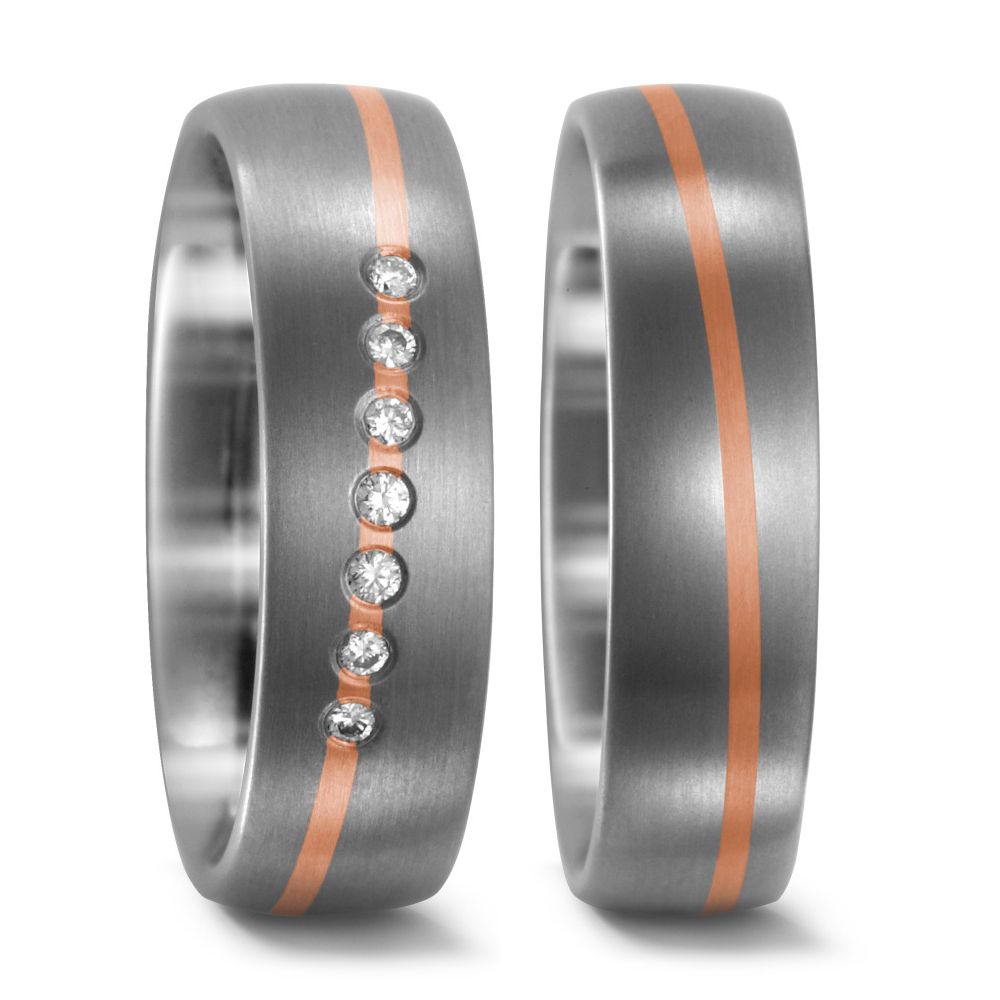 Produktbild: TitanFactory Titan-Rotgold Trauringe/Eheringe 51877/001/007/7203-51736/001/000/7203