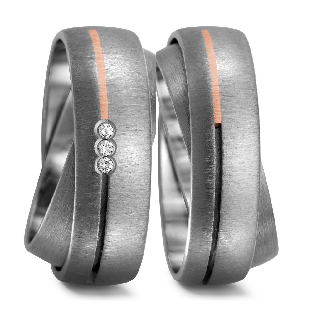 Produktbild: TitanFactory Titan-Rotgold Trauringe/Eheringe 51966/008/003/7203-51966/008/000/7203