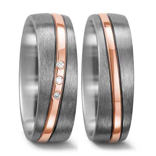 Produktbild: TitanFactory Titan-Rotgold Trauringe/Eheringe 52416/013/003/7203-52402/013/000/7203