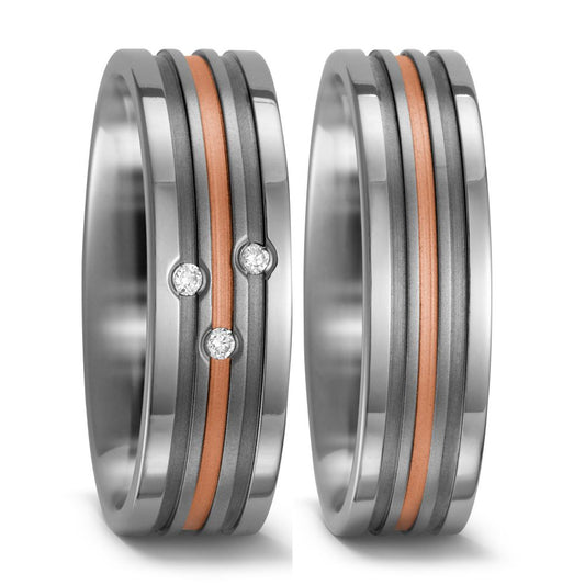 Produktbild: TitanFactory Titan-Rotgold Trauringe/Eheringe 52418/001/003/7203-52418/001/000/7203