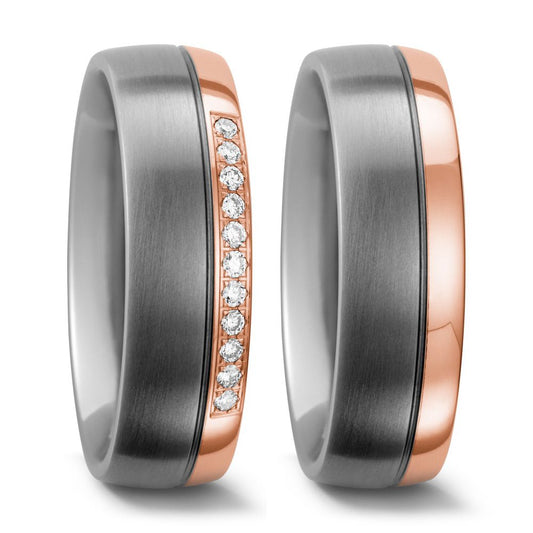 Produktbild: TitanFactory Titan-Rotgold Trauringe/Eheringe 52421/001/011/7203-52420/001/000/7203