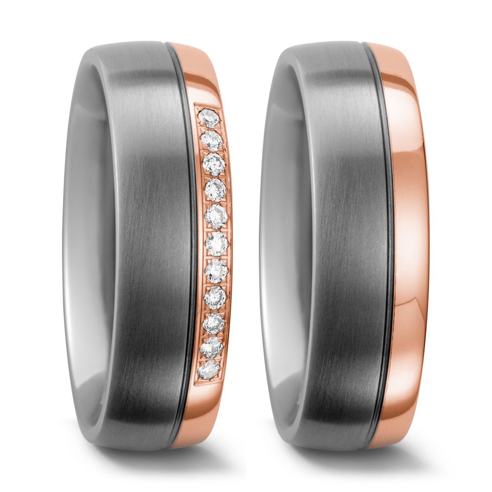 Produktbild: TitanFactory Titan-Rotgold Trauringe/Eheringe 52421/001/011/7203-52420/001/000/7203