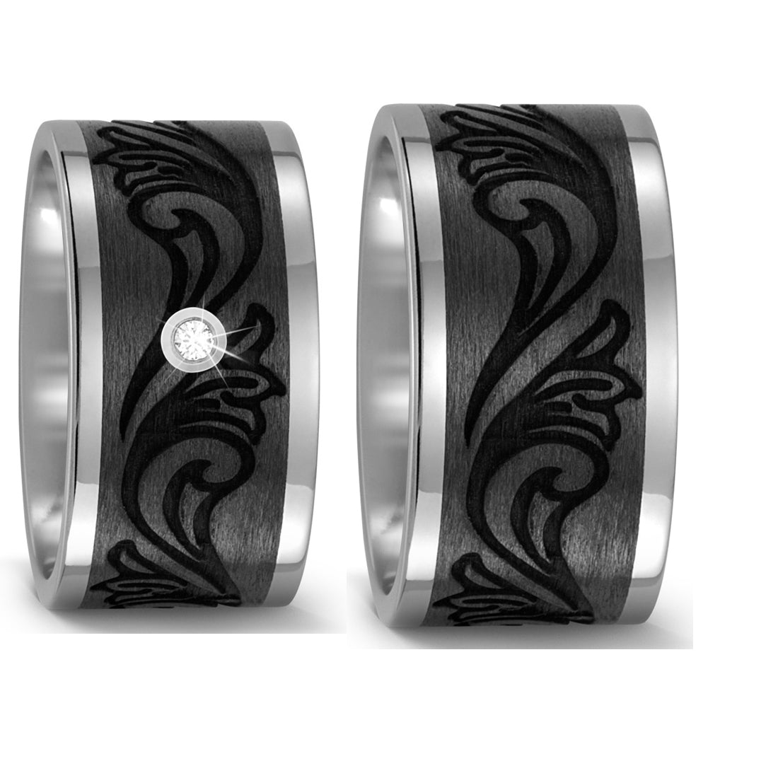 Produktbild: TitanFactory Trauringe/Eheringe Carbon/Titan 52465/000/003/2050-52465/000/000/2050