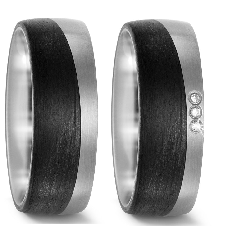 Produktbild: TitanFactory Trauringe/Eheringe Carbon/Titan 52469/001/000/2050-52469/001/003/2050
