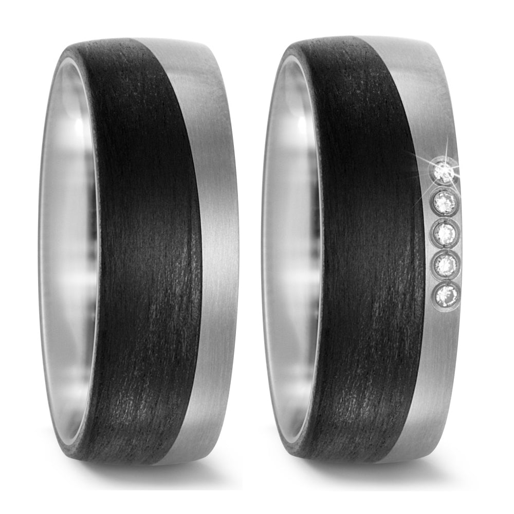 Produktbild: TitanFactory Eheringe Carbon/Titan 52469/001/005/2050- 52469/001/000/2050