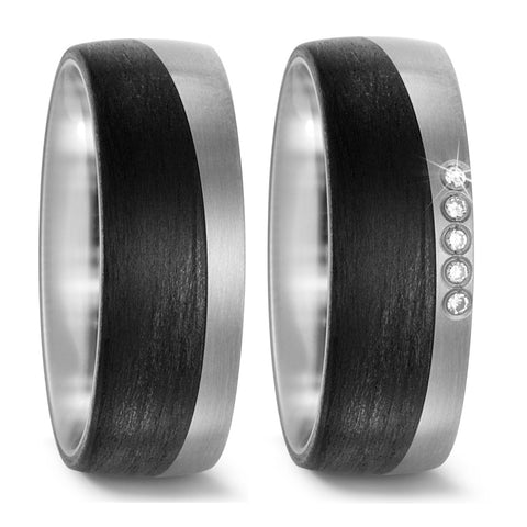 Produktbild: TitanFactory Eheringe Carbon/Titan 52469/001/005/2050- 52469/001/000/2050