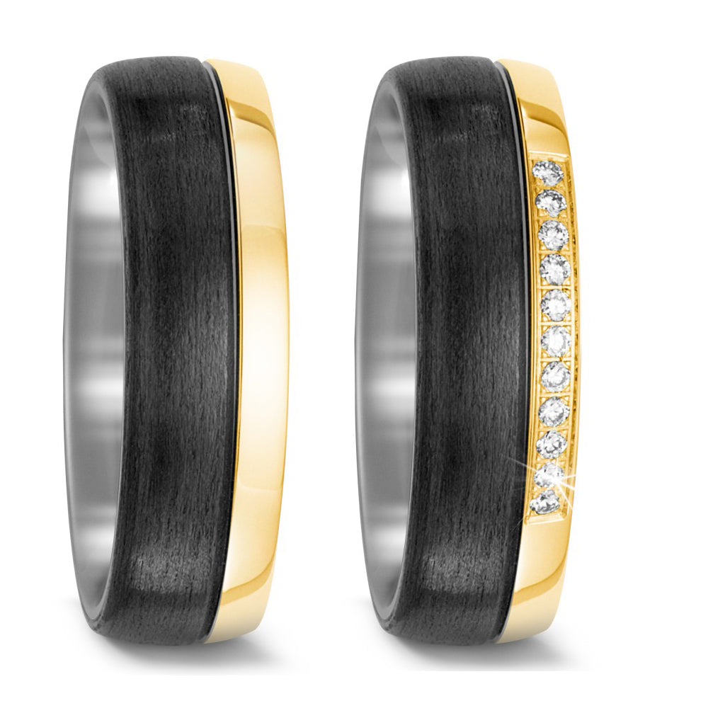 Produktbild: TitanFactory Eheringe Carbon/Gold 52473/000/011/7251-52473/000/000/7251