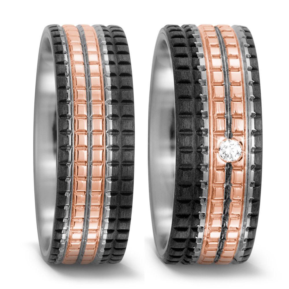 Produktbild: TitanFactory Eheringe Carbon/Titan/Gold 52498/000/003/7253-52498/000/000/7253