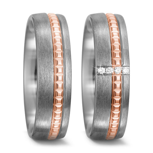 TitanFactory Eheringe Titan/18ct.Rotgold 52505/013