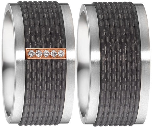 TitanFactory Eheringe/Trauringe Bicolor 52543/001/005/7253-52543/001/000/2050