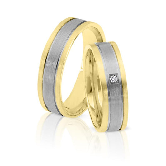 Herzog Trauringe/Eheringe 60 Weißgold/Gelbgold