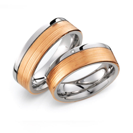 Weidner Trauringe/Eheringe Stahl mit Gold Bicolor 62800