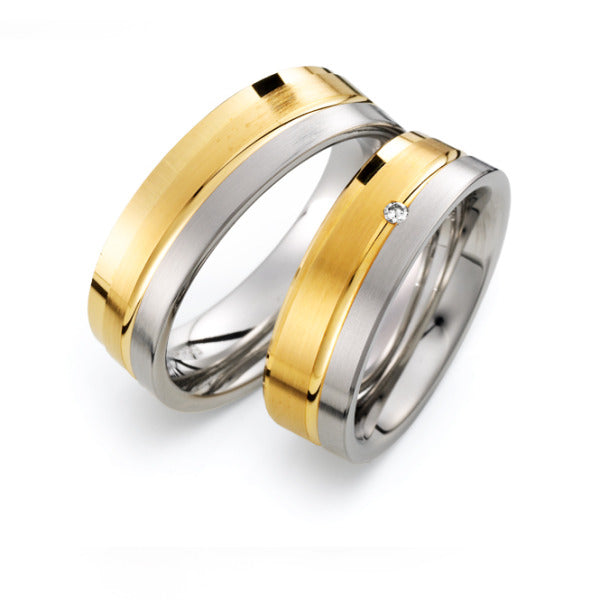 Produktbild: Weidner Trauringe/Eheringe Stahl mit Gold Bicolor 62804