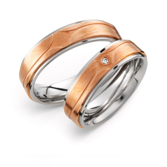 Produktbild: Weidner Trauringe/Eheringe Stahl mit Gold Bicolor 62817