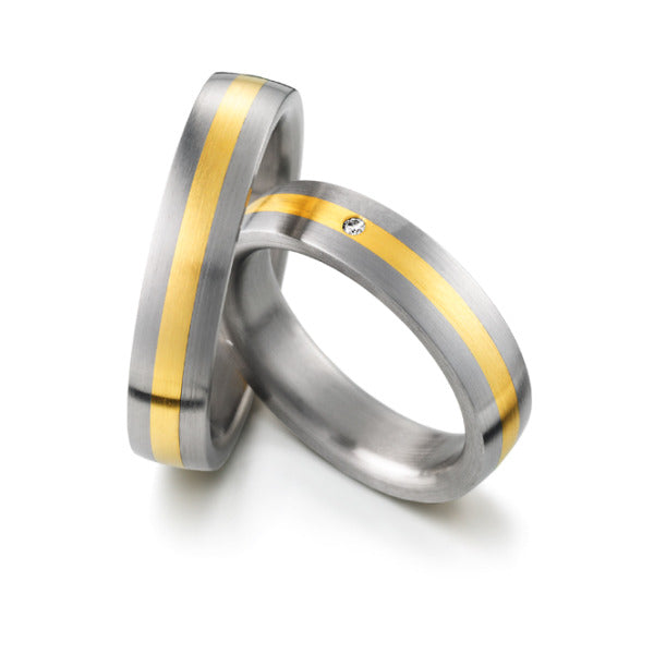 Produktbild: Weidner Trauringe/Eheringe Stahl mit Gold Bicolor 62830