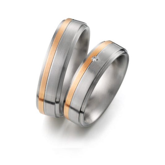 Produktbild: Weidner Trauringe/Eheringe Stahl mit Gold Bicolor 62834