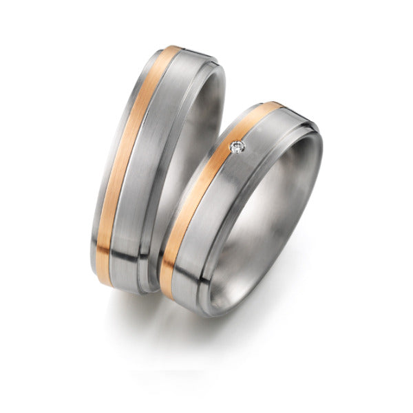 Produktbild: Weidner Trauringe/Eheringe Stahl mit Gold Bicolor 62834