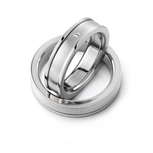 Weidner Trauringe/Eheringe Stahl mit Gold Bicolor 62836