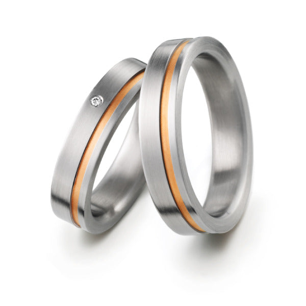 Produktbild: Weidner Trauringe/Eheringe Stahl mit Gold Bicolor 62837