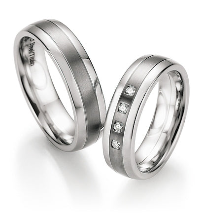 Produktbild: Nowotny Collection Ruesch Trauringe Whitestyle Steel Titan Brillant 68/06020/060-68/06020/060