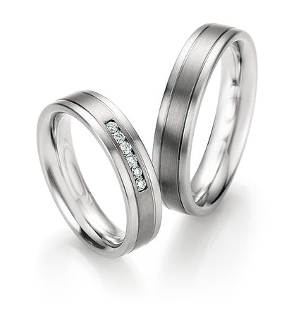 Produktbild: Nowotny Collection Ruesch Trauringe Whitestyle Steel Titan Brillant 68/06060-050-68/06060-050