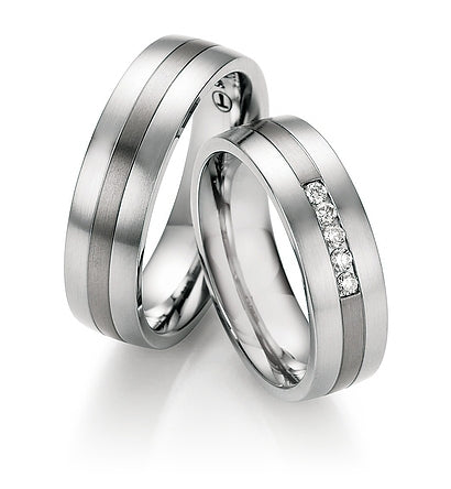 Produktbild: Nowotny Collection Ruesch Trauringe Whitestyle Steel Titan Brillant 68/06090-065-68/06090-065