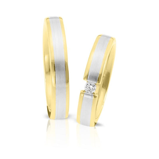 Herzog Trauringe/Eheringe Weißgold/Gelbgold 818