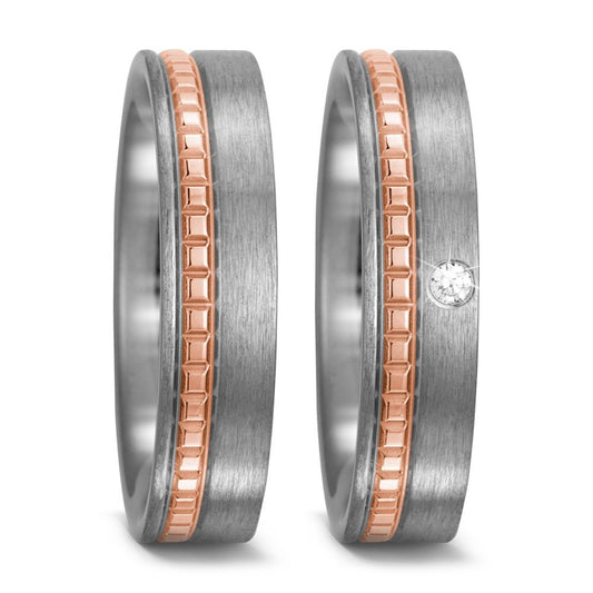 Produktbild: TitanFactory Trauringe/Eheringe Titan/18ct.Rotgold 52494/013