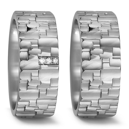 TitanFactory strukturierte Titan Trauringe/Eheringe pol. 52472/001/003/2000- 52472/001/000/2000