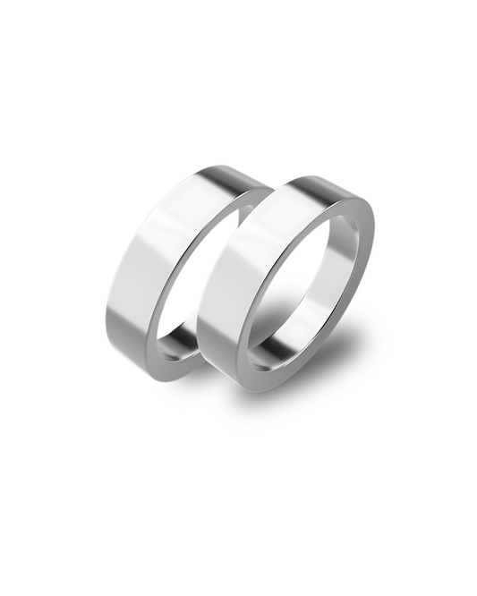 Rhodium 4 mm Ring